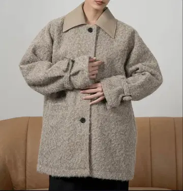 different material fluffy coat