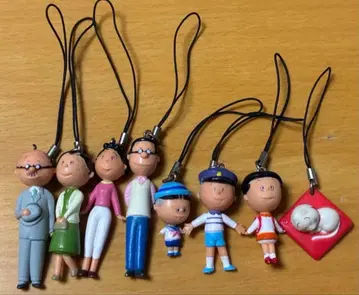 사자에상 가족 캐릭터 스트랩 인형 8개 세트