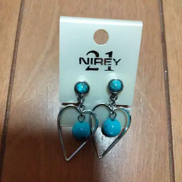 NIRFY 터콰이즈 하트형 귀찌