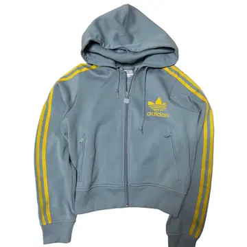 adidas 후드 부착 후드티 저지 스카이블루 옐로우 컬러