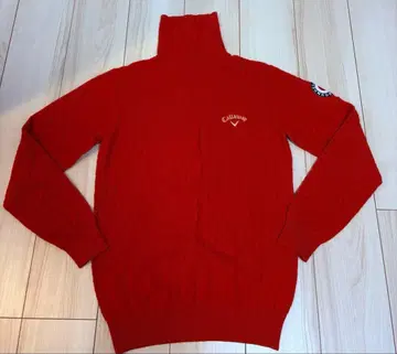 캘러웨이 골프 빨간색 터틀넥 스웨터 L