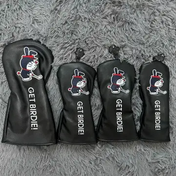 [ 4세트 ] 새상품 도라에몽 골프클럽헤드커버 1+3+5+UT 블랙