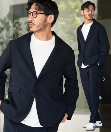 미사용 새상품 JIGGYS SHOP 셋업 네이비 M 테일러드