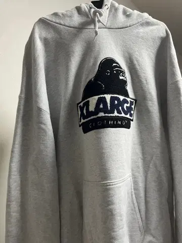 XLARGE 고릴라 자수 그레이 후드티