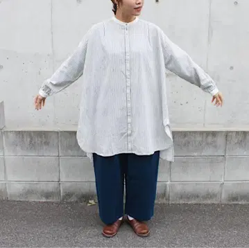 스트라이프 셔츠 튜닉 blissbunch 블리스번치 나츄란