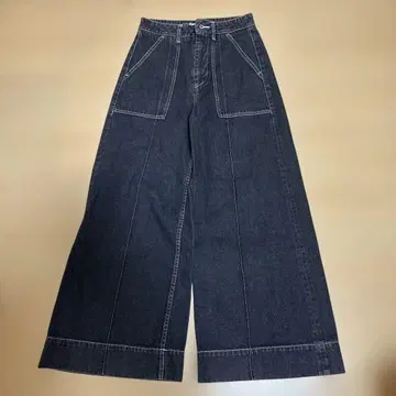 e x qualite 다크 그레이 와이드 팬츠