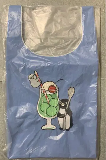 Suica 펭귄 자수 쇼핑백 크림 소다 에코백