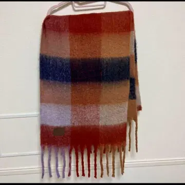 kastane 카스타네 체크 머플러 중고품 겨울 코디 오렌지 머플러