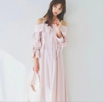 더즈린 허리턱 오프숄더 셔츠 원피스