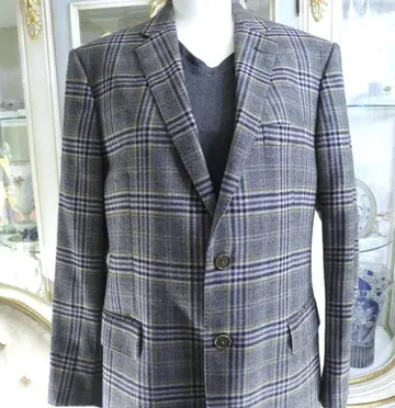 남성용 [ETRO] 고급 라인 그레이 베이스 블록 패턴 안감이 멋진 자켓