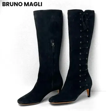 [ BRUNO MAGLI ] 롱 부츠 스웨이드 블랙 34 1/2