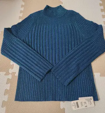 HARE 라메 랜덤 리브 니트 블루