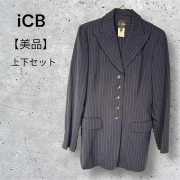 [ 새상품급 ] iCB 네이비 스트라이프 테일러드 자켓 셋업 상하의