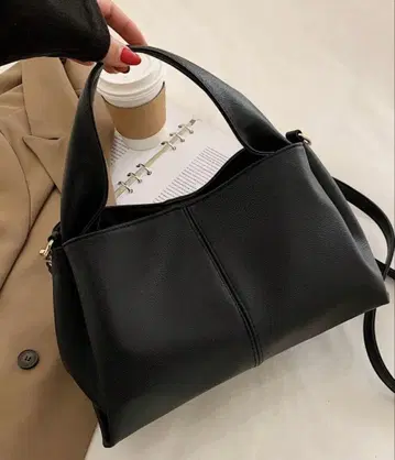 미사용 인조 가죽 블랙 숄더백 핸드백