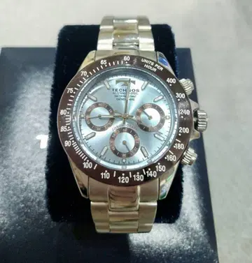 TECHNOS 크로노그래프 아이스 블루 손목시계