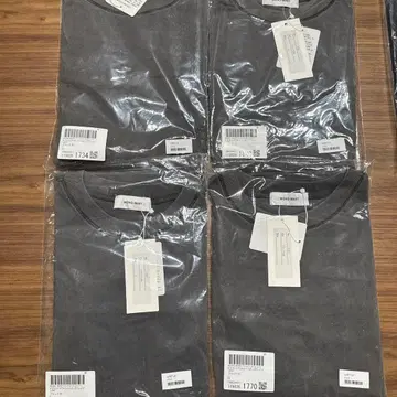 블랙 T셔츠 긴팔 L 사이즈 4장 세트
