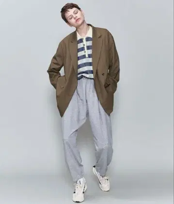 새상품 6 (ROKU) 로쿠 코튼 개더 팬츠 스웨트 팬츠 36