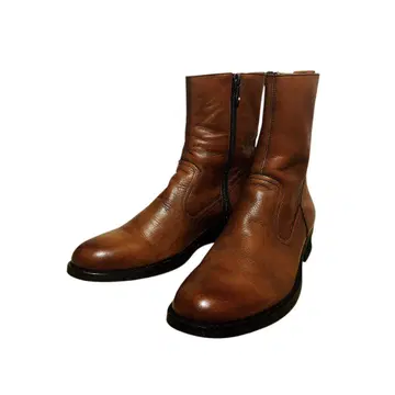 GOSTAR DE FUGA 가죽 부츠 42 BRN 사이드 지퍼