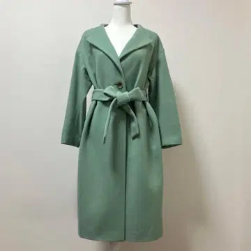 TIARA 티아라 울 100% 롱 코트 그린 겨울 고급