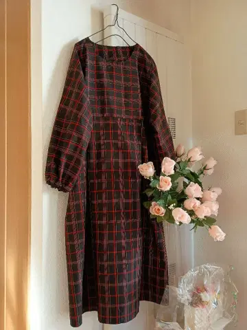 기모노 리메이크 오시마 명주 순수 실크 허리 절개 드롭 숄더 튜닉 원피스