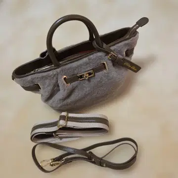 [ 미사용품 ] Pelley Lusso 브라운 무스탕 2way 백