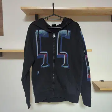 컬러풀 그래픽 블랙 후드티 S 사이즈