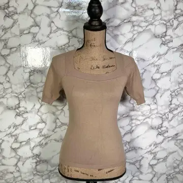 STRAWBERRY-FIELDS (S 상당) 스퀘어넥 반팔 니트 스웨터