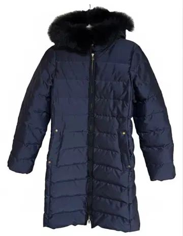 그린 레이블 다운 코트 롱 기장 네이비