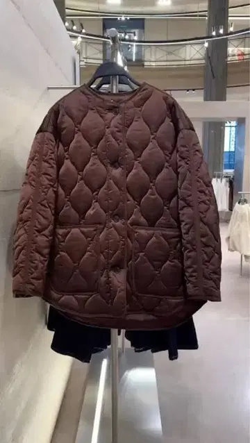 택 포함 새상품 ZARAZW COLLECTION 퀼팅 자켓 M 브라운