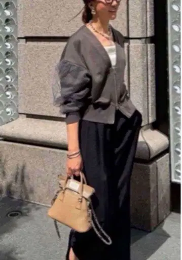 라스트! 소매 튤 가디건 차콜 그레이 / fosie 같은 형태