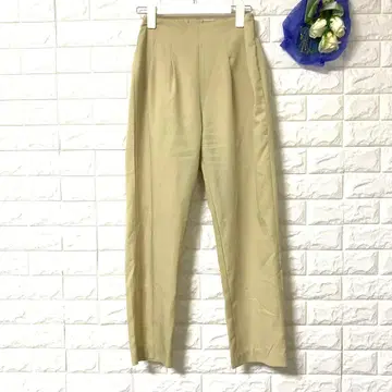 테이퍼드 팬츠 하이웨스트 투 턱 드레이프감 소재 허리밴딩 슬랙스