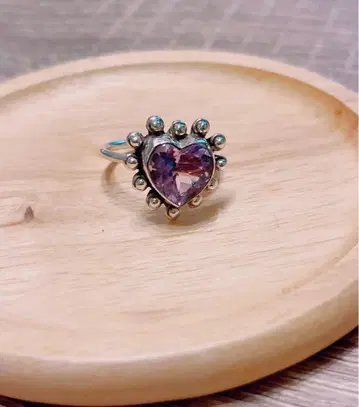 비쥬마무 bijumam 핑크 자수정 하트 반지