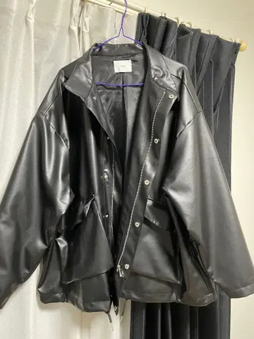 welise 오버 사이즈 인조 가죽 자켓