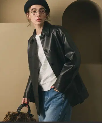 유나이티드 애로우즈 블랙 가죽 자켓