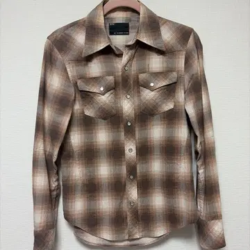 n(n) BY NUMBER (N)INE 옴브레 셔츠 브라운 계열 체크