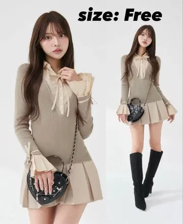 Darich 셔츠 도킹 플리츠 미니 원피스