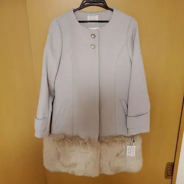 MiiA 롱 코트 M 사이즈 인조 모피 포함