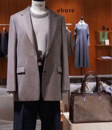 ebure 에부르 하운드 투스 트위드 자켓 38