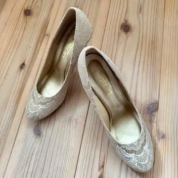 탈론 레이스 하이힐 베이지