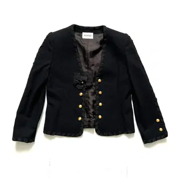 90s 빈티지 INGEBORG 리본 골드 버튼 울 자켓 잉게보그