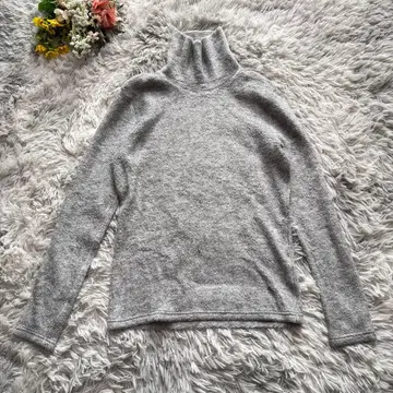 노아이디 터틀넥 니트 [M] 2 그레이 울 혼방 파일 일본제