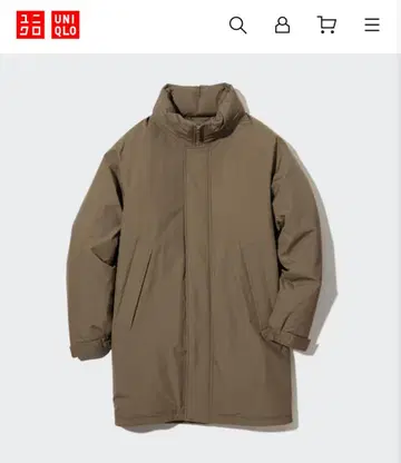 유니클로 방풍 패딩 코트 남성용 브라운 S 449630