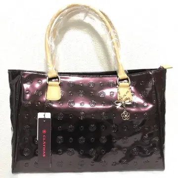 새상품 클레이사스 베티 에나멜 까멜리아 엠보 토트백 와인