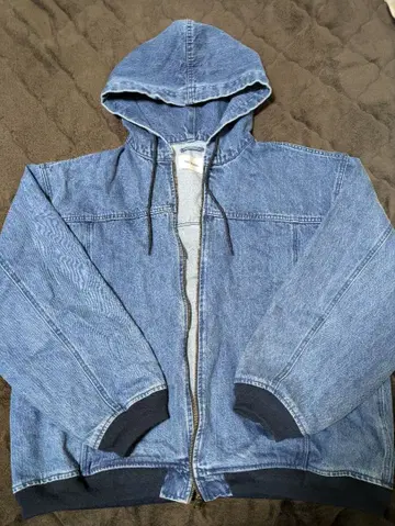 데님 후드 블루종