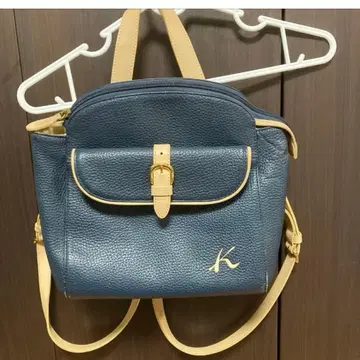 키타무라 가죽 백팩 네이비
