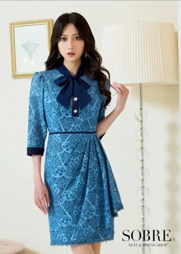 SOBRE 레이스 미니 드레스 빅 사이즈