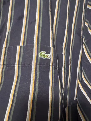 LACOSTE 네이비 스트라이프 긴팔 셔츠 45