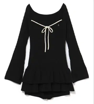 [택 포함 새상품] Milky frill mini dress Black