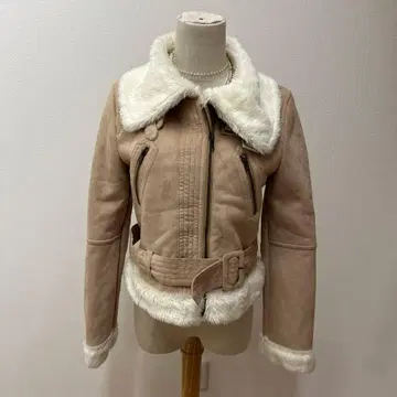 y2k archive 페이크 무스탕 자켓 벨트 포함 옷깃 퍼