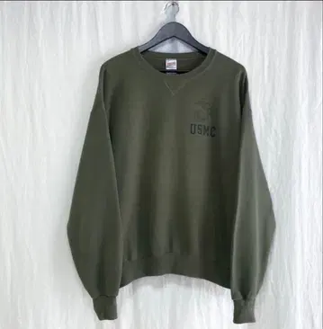 90s 00s 미군 해병대 USMC 프린트 밀리터리 맨투맨 L